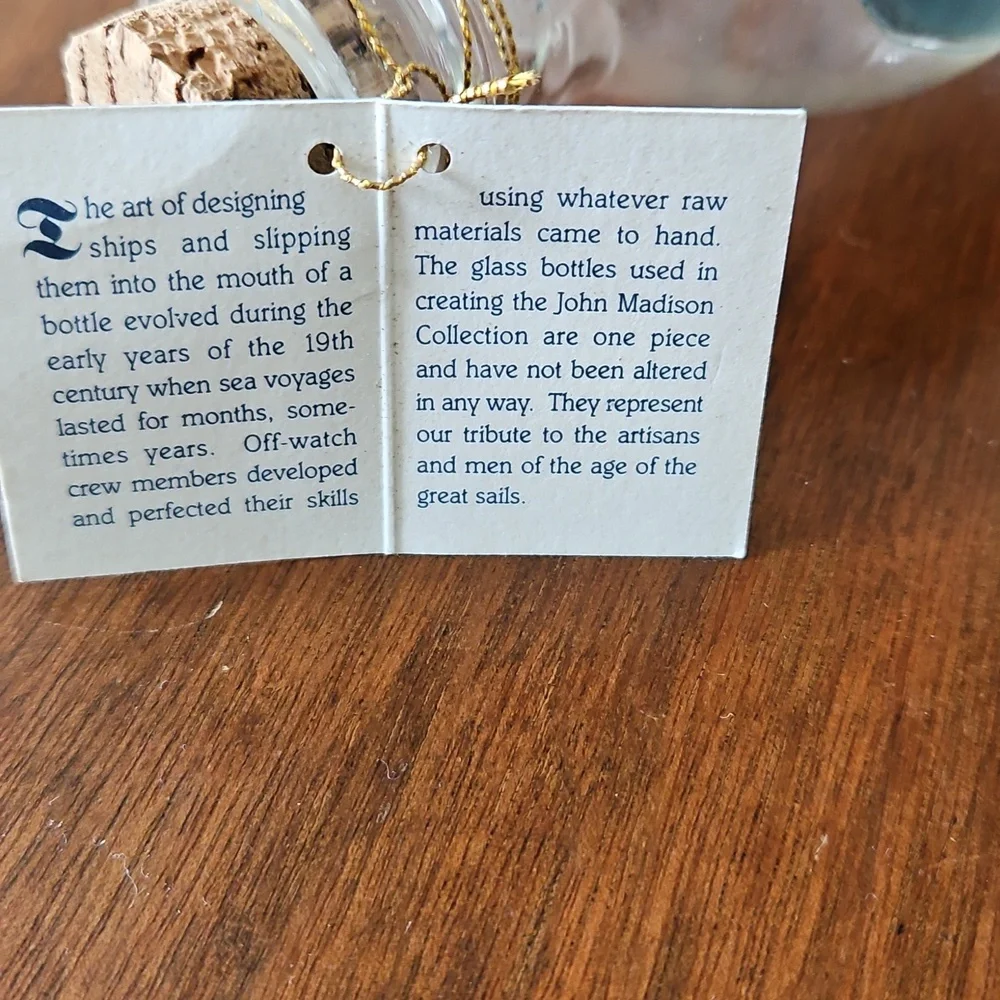 Vintage John Madison Three Mast Ship In A Bottle - Picture 6 of 12